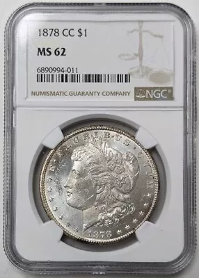 1878 CC Morgan Silver Dollar NGC MS 62 • $460