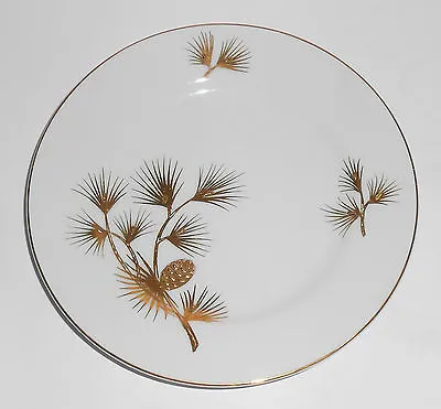 $19.97 • Buy Kutani Japan China Porcelain Gold Pine Cones / Needles Bread Plate