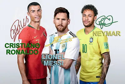 $27.95 • Buy Messi Ronaldo Neymar Legends Large Signed 12x18 Inch Photograph Poster Print