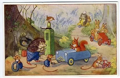 Woodland Garage MOLLY BRETT Squirrel Driving HEDGEHOG Gas Station MICE Bunny • $3.50