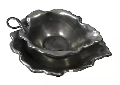 Antique E.G. Webster Quadruple Plate Leaf Shape Gravy Bowl & Dish Web Stamp Mark • $16.99