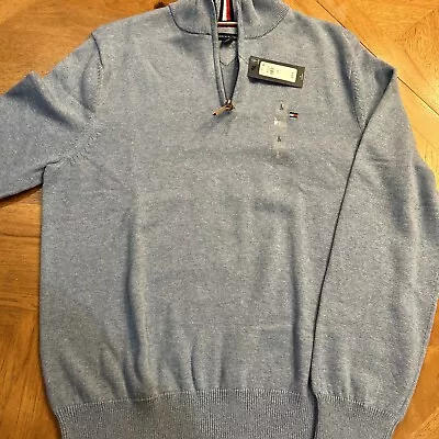 Tommy Hilfiger Pullover Sweater 1/4 Zip New Tags Large L Blue  • $27.50