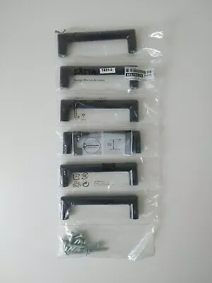 6 Ikea Black Door Knob Pull Handles Satta 4 1/4  21979 Furniture Bath Kitchen  • £16.99