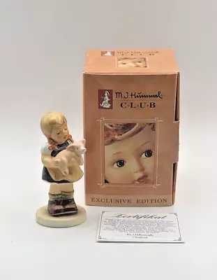 M.I. Hummel Club Figurine Mein Glucks-Schweinchen Pigtails # 1382 Goebel 1998 • $15.95