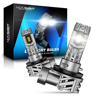 NOVSIGHT Pair 90W H11 LED Headlight Bulbs Kit High Low Beam 20000LM 6500k White • $26.99