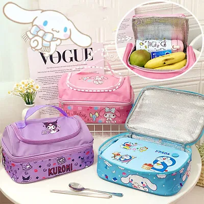 Hot Cinnamoroll Kuromi Melody Hello Kitty Lunch Box Bag Case Insulated Handbag • $29.55
