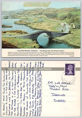 C27356 Clachan Bridge Easdale Argyll Scotland  Postcard 1975 Stamp • £0.99