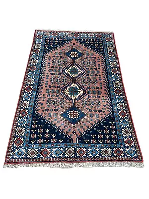 Veg.dye Yalameh Hand Knotted Vintage Tribal Geometric Area Rug 3’4”x5’3”#26498 • $499.48