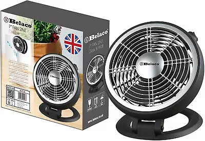 Belaco 7  Desk Fan Table Fan Wall Mounted Fan 2in1 Function Floor Fan Stand Fan • £13.50