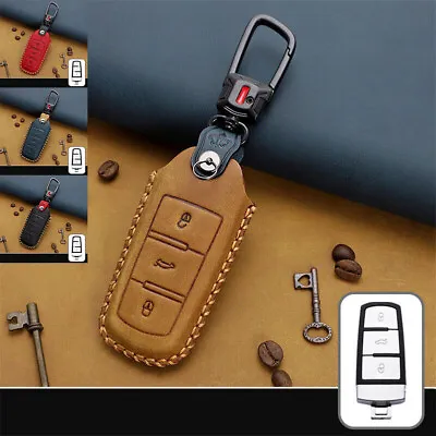 $28.79 • Buy For VW Passat B6 CC Key Protector Leather Car Remote Key Case Shell Cover Holder