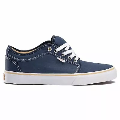 Vans Shoes Chukka Low Youth Navy / Washed Canvas / White Skate Kids Boys • $44.49