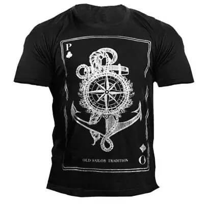 Mens Graphic Print T-Shirt Nautical Anchor Sailing Design Sizes XS-6XL • £24.68