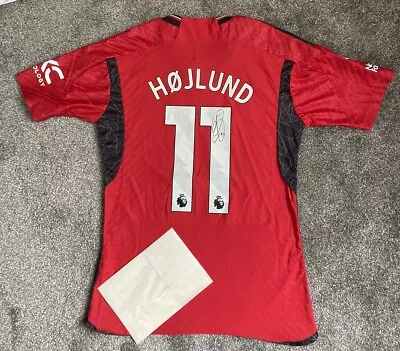 Rasmus Hojlund #11 Hand Signed Manchester United 23/24 Football Shirt With COA • £275