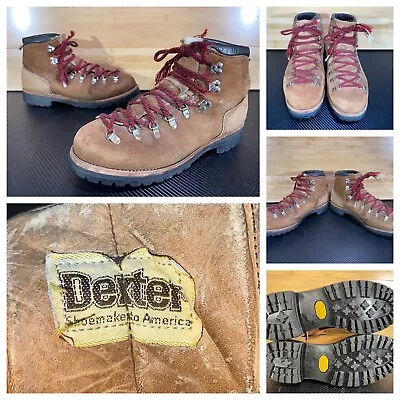 Vtg Dexter Suede Mountaineering Hiking Boots Made In USA  Sz 11.5 M • $160