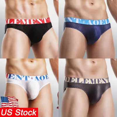 Summer Mens Sexy Briefs Mesh Comfort Soft Waistband Casual Underpants Underwear • $16.79