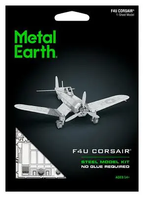 Fascinations Metal Earth F4U Corsair WWII Airplane 3D Laser Cut Steel Model Kit • $8.95