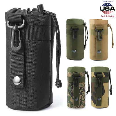 Outdoor Military Molle Water Bottle Bags For Tactical Belt Holder Kettle Pouch • $17.98