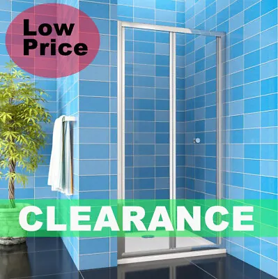 £101 • Buy Bathroom Walk In Frame Bi Fold Shower Enclosure Shower Door Screen Safety Glass