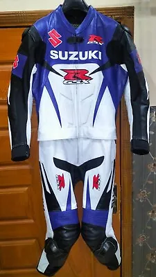 Suzuki GSXR 2 Piece Perforated Motorcycle Leather Suit Motorbike Riding Suit  • $389.99