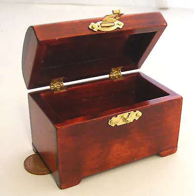 Wood Mahogany Chest Trunk Tumdee 1:12 Scale Dolls House Miniature Furniture 1191 • $6.21