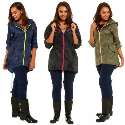 £8.95 • Buy Ladies Rain Mac | Showerproof Jacket Coat Kagool Fishtail Parka Cagoule Raincoat