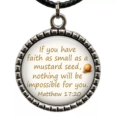 Matthew 17:20 Necklace Mustard Seed Faith Bible Scripture Religious Gifts • $13.95