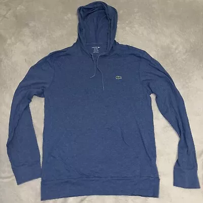 Lacoste T Shirt Mens Size M 4 Blue Hoodie Pullover Long Sleeve • $22.97