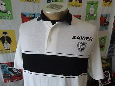 Vintage 80s Xavier Musketeers Polo Shirt Fits Size L • $28.49