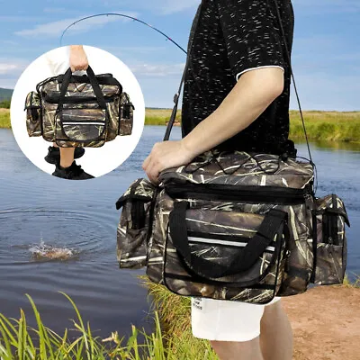 $31.80 • Buy Large Capacity Fishing Tackle Bag Waterproof Fishing Storage Bag Case