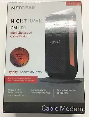 UNTESTED Netgear Nighthawk CM1100 Multi-Gig Speed Cable Modem - New/Open Box • $55