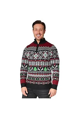 Citycomfort Mens Neck Zipper Christmas Jumper Long Sleeves Sweater Warm Top • £19.49
