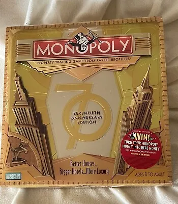 Hasbro MONOPOLY 70th Anniversary Edition New 2005 Tin Metal Case Box Fast Ship • $16