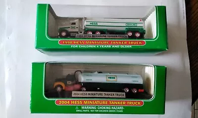 (2) Vintage  Hess Mini Tanker Trucks 1998-2004 NIB • $36.95