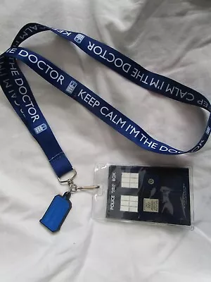 Doctor Dr. Who Tardis Call Box ID Card Badge Holder Lanyard Phone Booth Charm • $16.84