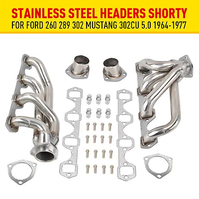 Stainless Steel Headers Shorty For Ford 260 289 302 Mustang 302CU 5.0 1964-197lu • $138.69