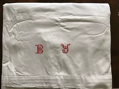 Vintage French Metis Small Flat Sheet- Initialled 'B Y' • £15