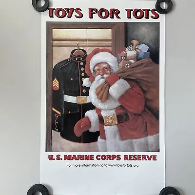 12”x18” U.S. Marine Corps Reserve Toys For Tots Poster - Santa Clause  • $24