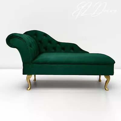 Chaise Lounge Chesterfield Sofa Jasper Green Accent Chair Lucian Tufted Longue • £324.49