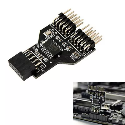 Motherboard 9Pin USB2.0 To Dual 9Pin Male Adapter USB 9pin-2x9pin Splitter Board • $9.50