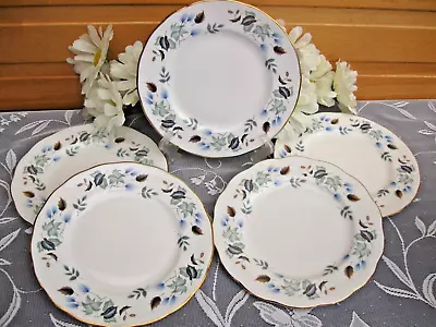 COLCLOUGH 'Linden' Bone China 5 X 8 Inch Salad/Lunch Plates In Excellent Cond • £14.99