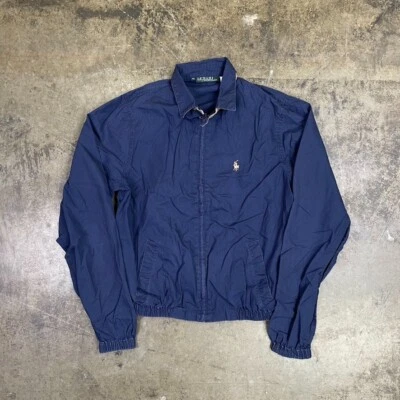 £40 • Buy Ralph Lauren Polo Harrington Jacket Vintage 90s Golf Coat, Navy, Womens Small
