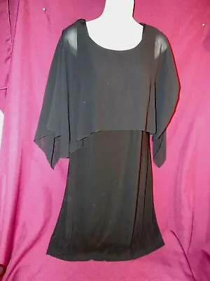 Marc Bouwer Black Dress -chiffon Batwing Sleeves Size M • $10