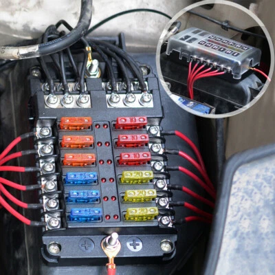 £23.67 • Buy Fuse Box With Negative Bus Blade Fuses Holder Block 12Way LED For Car Boat Truck