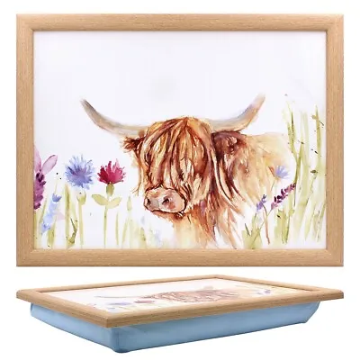 Countryside Cow Laptray With Cushioned Bean Bag Base - TV Dinner Tray Highland  • £16.99