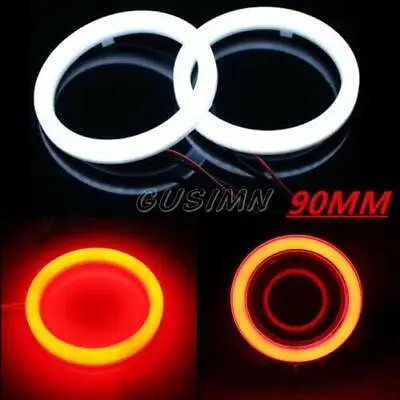 Pair 90mm Red COB LED Car Auto Angel Eyes Halo Ring Light Fog Lamp Headlight • $19.99