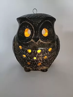 Vintage MCM 70s Style Hanging Owl Candle Holder Tealight Porch Cabin Rustic • $12