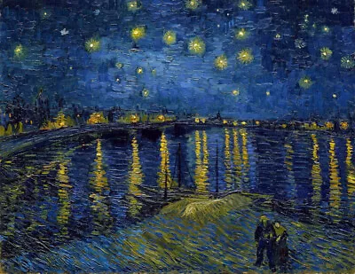 Starry Night Over The Rhone By Van Gogh Oil Painting Printed On Canvas P1855 • $9.99