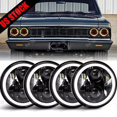 4PCS 5-3/4  5.75  LED Headlights Hi/Lo W/DRL For Lincoln Continental 1958-1979 • $89.99