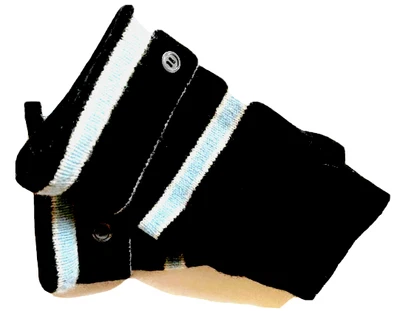 $28.49 • Buy Fingerless Gloves Black Blue White 100% Lambswool Wool M Medium Arm Warmers Cuff
