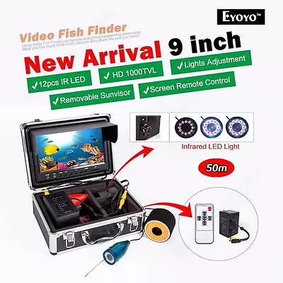 EYOYO 9  50M Fishing IR Camera Underwater Fish Finder Monitor W/Remote System • $223.07